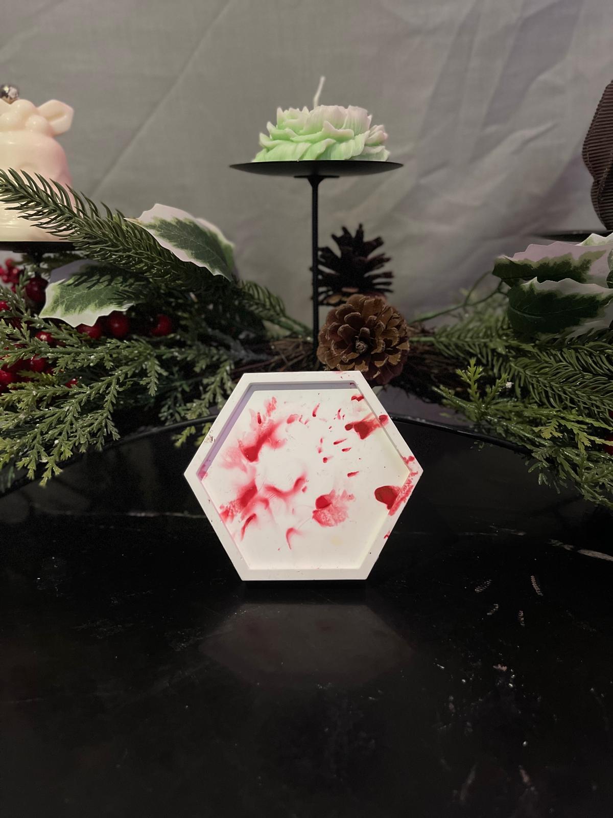 Hexagon candle holder by A & G Candles